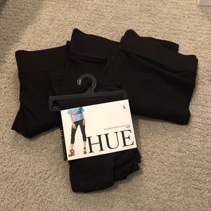 4 pair Bundle: Hue wide waistband Capri leggings